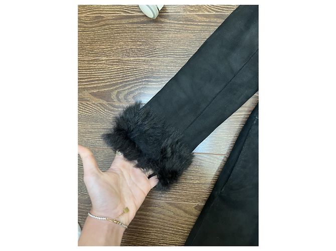 abrigo de cuero y piel jil sander Negro - vista 8