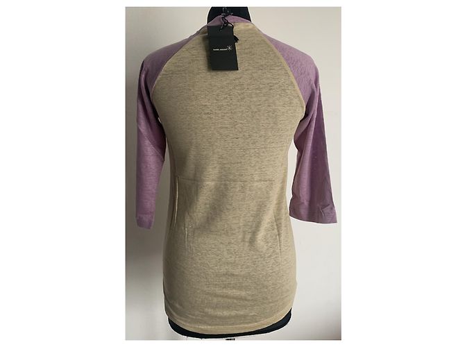 Top in lino Isabel Marant Beige e Lavanda - vista 7