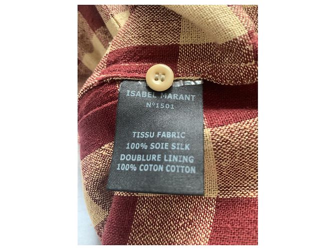 Camicia a quadri in seta Isabel Marant Multicolore - vista 10