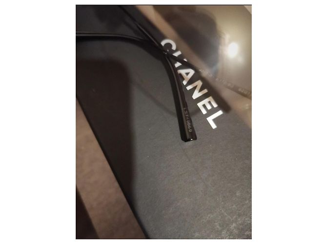 Gafas de sol Chanel con Strass Negras Negro Plata Gris antracita - vista 5