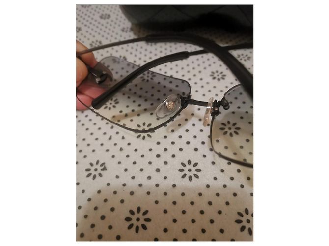 Gafas de sol Chanel con Strass Negras Negro Plata Gris antracita - vista 6