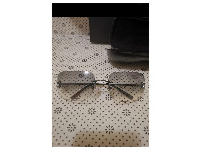 Gafas de sol Chanel con Strass Negras Negro Plata Gris antracita - vista 9