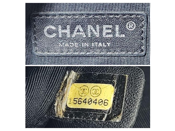 Chanel Medium Clasp Boy Bag Creme/Schwarz Roh - Ansicht 14