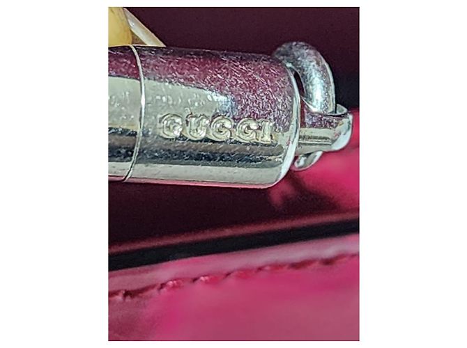 Gucci Bolsa de ombro em couro de bezerro patente com G entrelaçado em rosa petúnia - vista 12