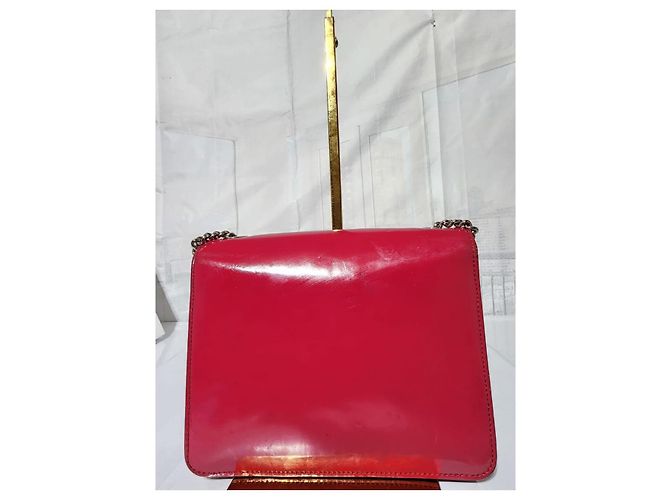 Gucci Bolsa de ombro em couro de bezerro patente com G entrelaçado em rosa petúnia - vista 5