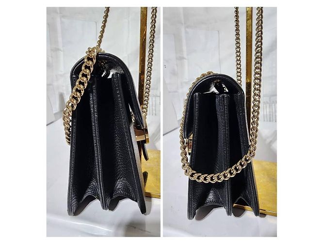 Borsa a spalla in pelle di vitello nera Interlocking G di GUCCI Blu - vista 11
