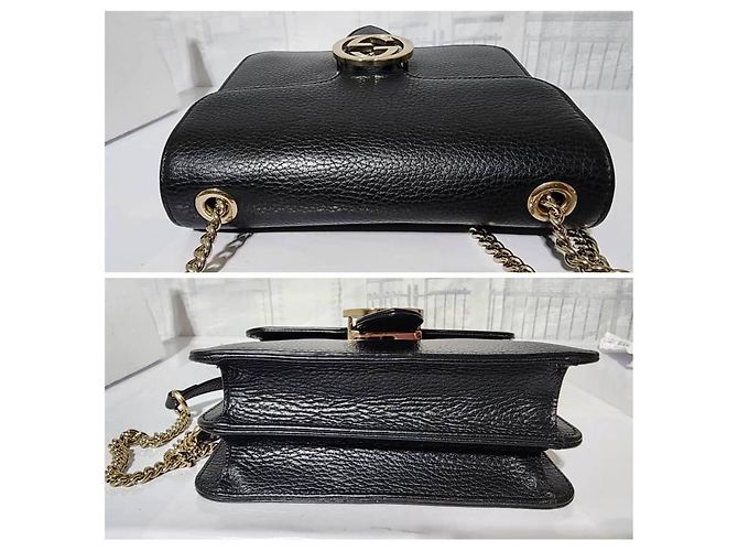 Borsa a spalla in pelle di vitello nera Interlocking G di GUCCI Blu - vista 12