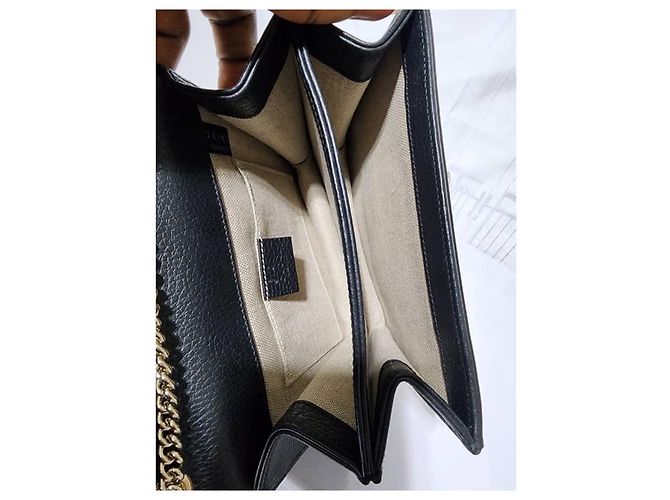 Borsa a spalla in pelle di vitello nera Interlocking G di GUCCI Blu - vista 16