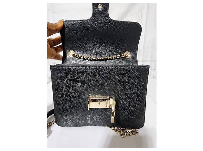 Borsa a spalla in pelle di vitello nera Interlocking G di GUCCI Blu - vista 8