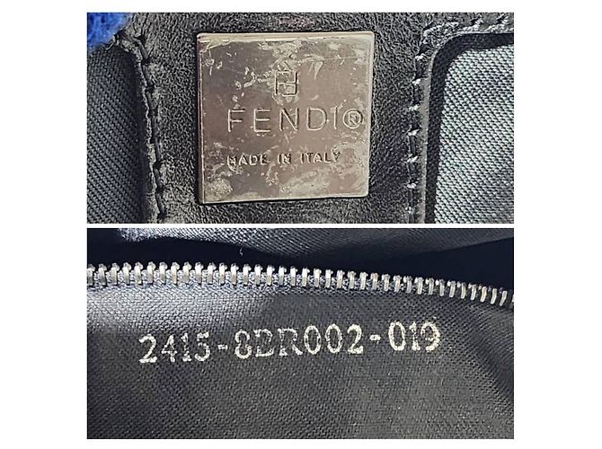 Fendi Zucchino Mama Double Flap Baguette Nero - vista 7