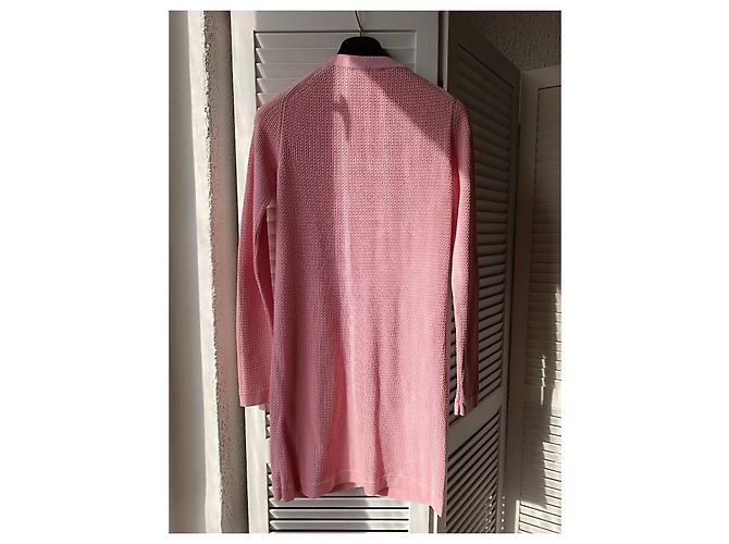 Vestido de algodón y seda rosa con logo CC de Chanel & Karl Lagerfeld 2011 - vista 10