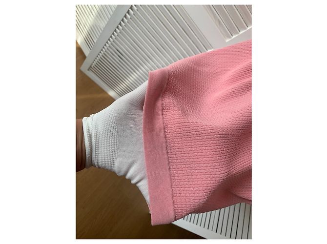Vestido de algodón y seda rosa con logo CC de Chanel & Karl Lagerfeld 2011 - vista 12