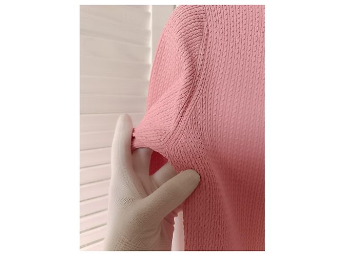 Vestido de algodón y seda rosa con logo CC de Chanel & Karl Lagerfeld 2011 - vista 14