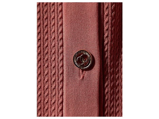 Vestido de algodón y seda rosa con logo CC de Chanel & Karl Lagerfeld 2011 - vista 8