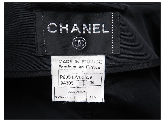 NUEVO ABRIGO CHANEL IMPERMEABLE LARGO TAMAÑO 36 SEDA NEGRA TRENCH COAT Negro - vista 5