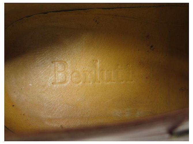 BERLUTI OLGA 349 ONE CUT RICHELIEU IN CUOIO PATINATO 9 43 SCARPE Bordò - vista 8