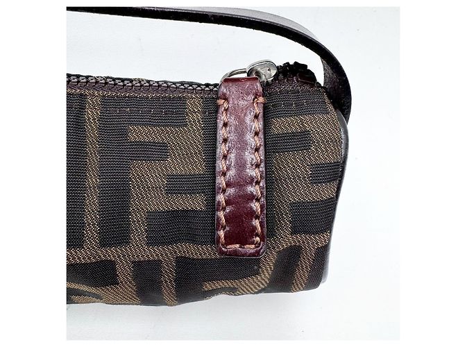 Borsa Baguette Fendi Zucca Zucchino Marrone - vista 3