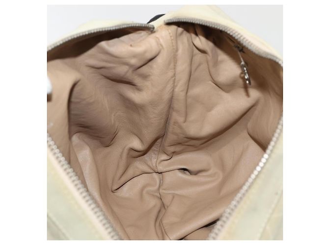 CHANEL Bolsa de Hombro Matelassé Suede nylon Beige Negro Plata CC Auth bs16824 - vista 19