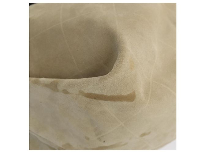 CHANEL Bolsa de Hombro Matelassé Suede nylon Beige Negro Plata CC Auth bs16824 - vista 9