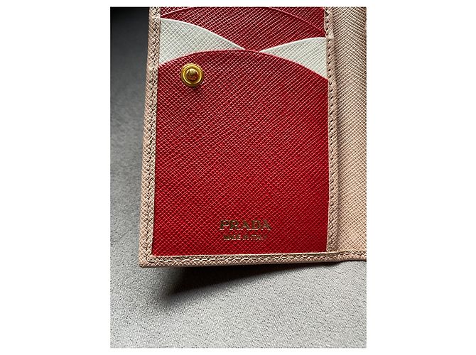 Prada Saffiano Leder Geldbörse Beige - Ansicht 10
