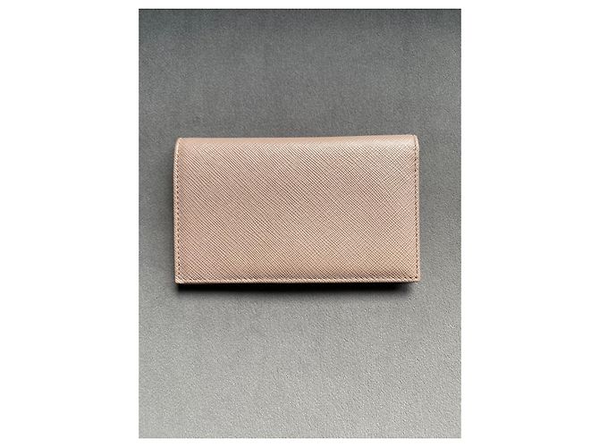 Prada Saffiano Leder Geldbörse Beige - Ansicht 2