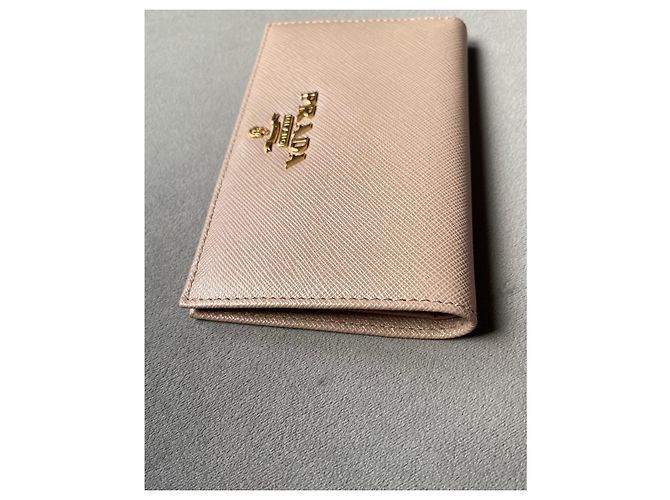 Prada Saffiano Leder Geldbörse Beige - Ansicht 3