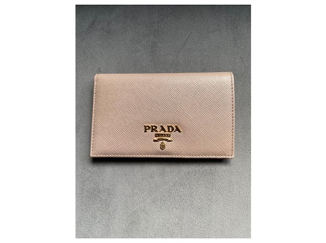 Prada Saffiano Leder Geldbörse Beige - Ansicht 7