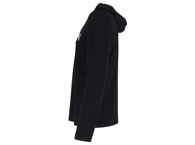 Balmain Mirror Long Sleeve Hoodie in Black Cotton - view 2