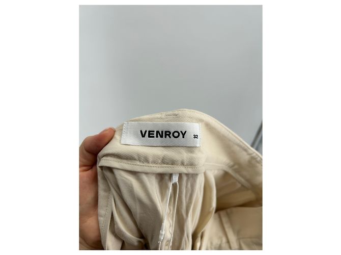 Autre Marque Pantalones Venroy T.FR 32 Lino Beige - vista 3