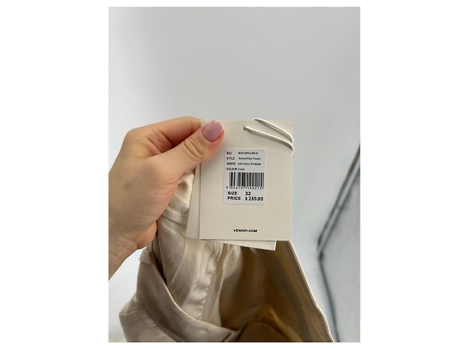 Autre Marque Pantalones Venroy T.FR 32 Lino Beige - vista 4