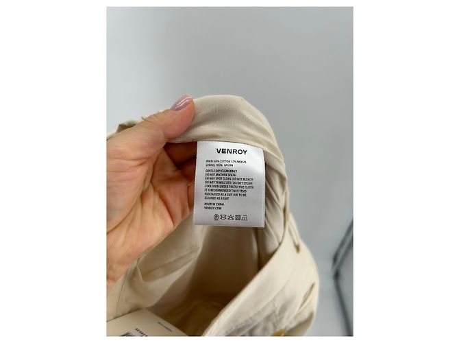 Autre Marque Pantalones Venroy T.FR 32 Lino Beige - vista 5