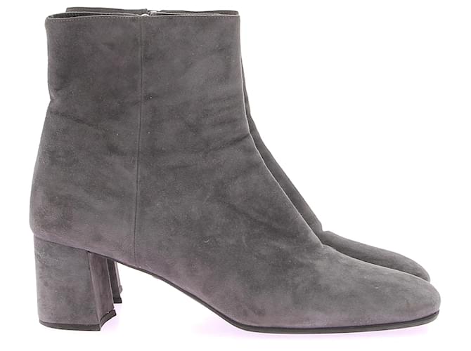 Bottes Prada T.EU 41 Suède Gris - vue 2