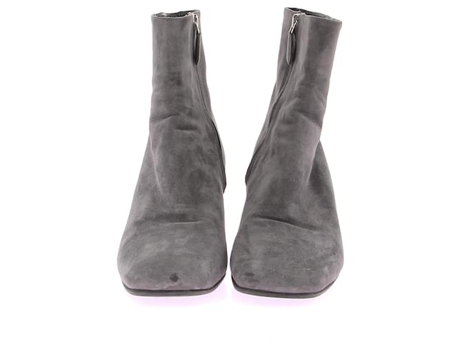 Bottes Prada T.EU 41 Suède Gris - vue 4