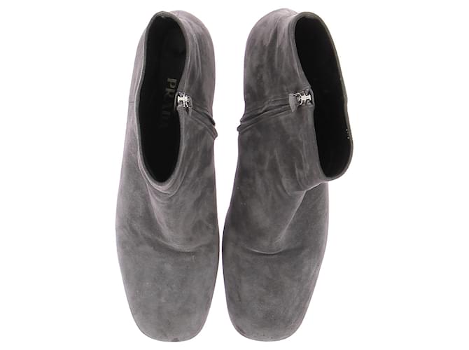 Bottes Prada T.EU 41 Suède Gris - vue 6