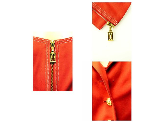 Blazer vintage Escada e bustino in arancione brillante - SZ36 / 34 Rosso - vista 15