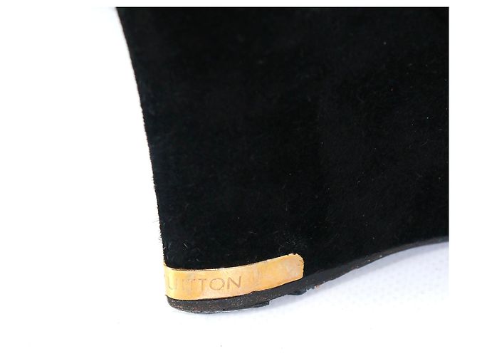 Deauville LOUIS VUITTON - Botas de tacón de ante (tamaño 36.5) Castaño - vista 4