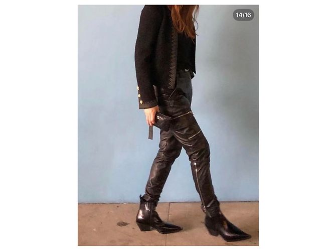 Cambon Chanel 2015P Giacca nera Paris-Salzburg 38 Nero - vista 11