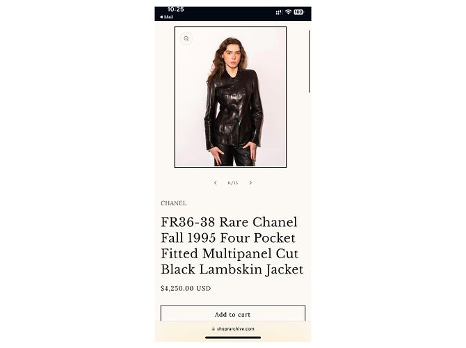 Cambon Chanel 1996 runway leather jacket Dark green - view 13