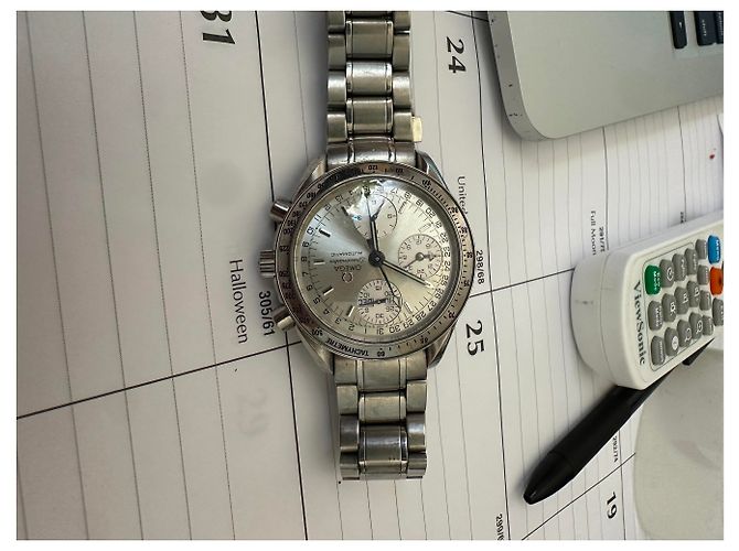 Omega Speedmaster Automatico triplo data Silver hardware - vista 6