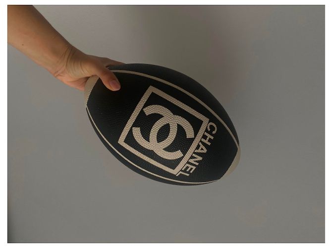 Palla da rugby Chanel Nero Bianco - vista 8