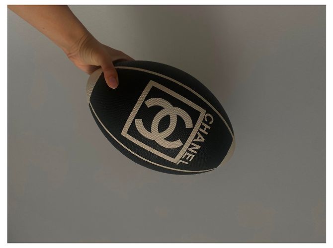 Palla da rugby Chanel Nero Bianco - vista 6