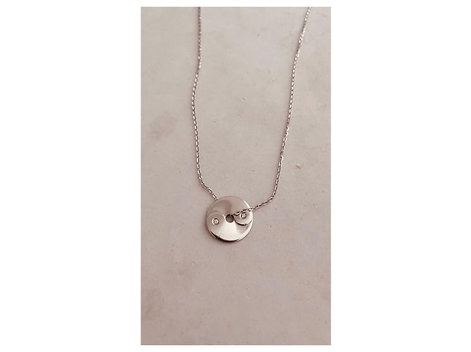 Collana con pendente Dinh Van Pi in oro bianco e diamanti Argento - vista 3