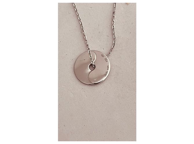Collana con pendente Dinh Van Pi in oro bianco e diamanti Argento - vista 5