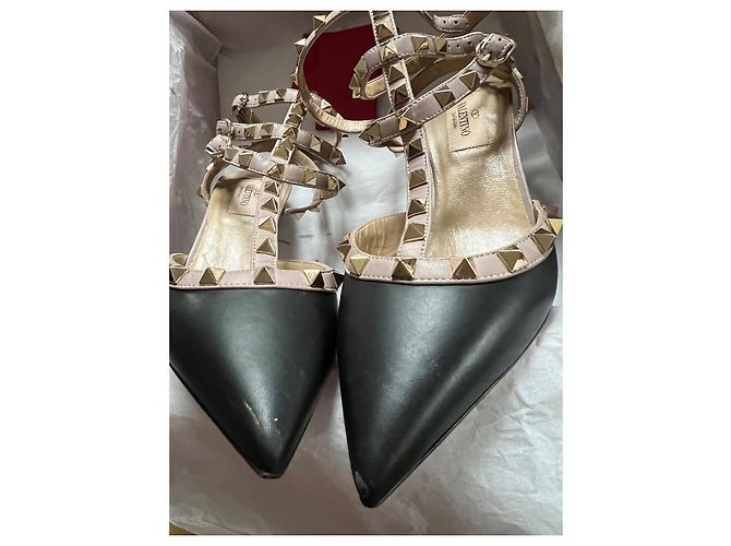 Valentino Garavani Rockstud Bicolor Pumps Schwarz Leder 36 - Ansicht 13