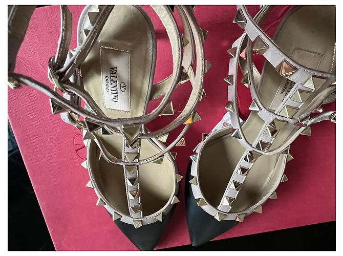 Valentino Garavani Rockstud Bicolor Pumps Schwarz Leder 36 - Ansicht 3