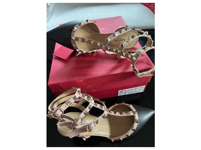 Valentino Garavani Rockstud Bicolor Pumps Schwarz Leder 36 - Ansicht 8