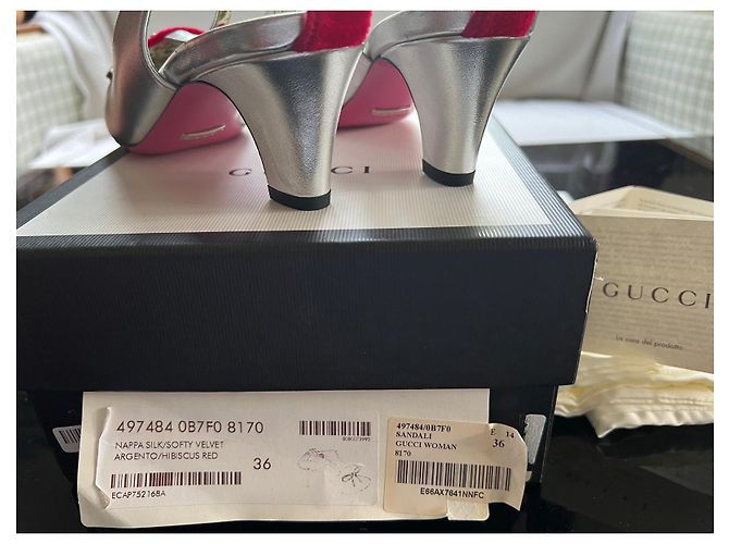 Décolleté Gucci in pelle argentata 36 Argento - vista 3
