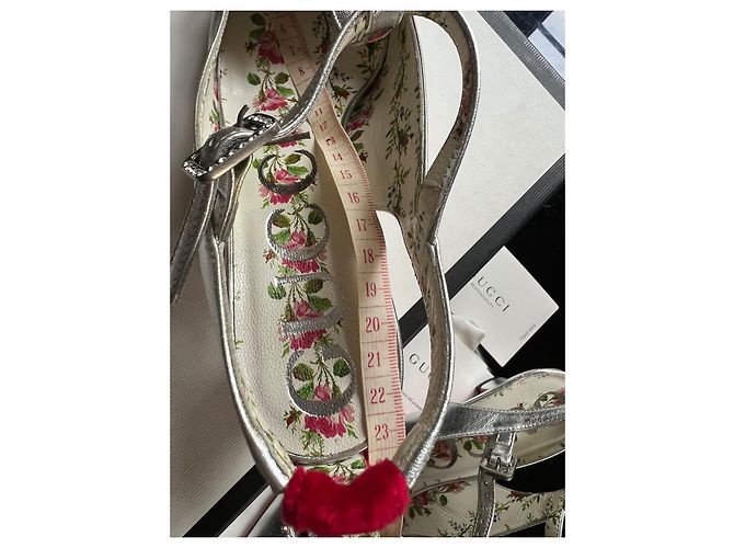 Décolleté Gucci in pelle argentata 36 Argento - vista 9