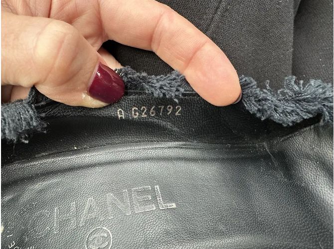 Chanel Décolleté in pelle verniciata nera tweed con catene e punta a cappuccio 2009 Nero - vista 7