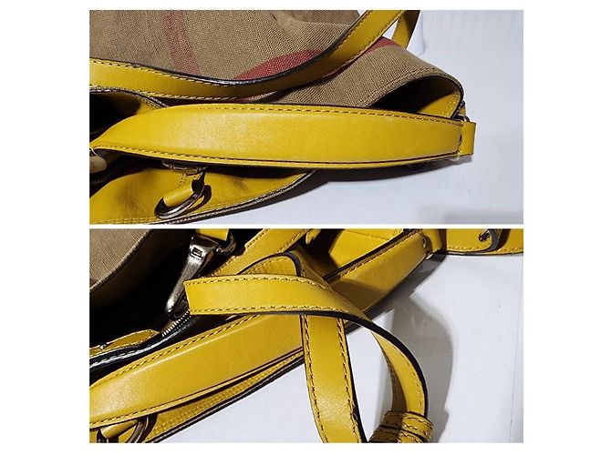 Burberry Borsa hobo media Ashby in tela Mega Check gialla/beige Giallo - vista 13